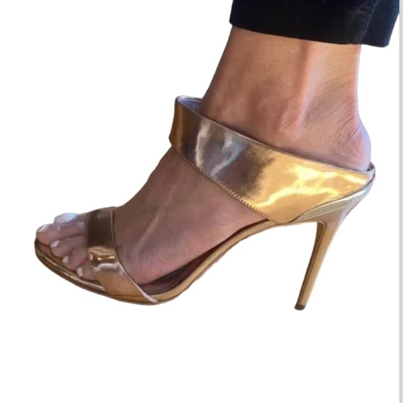 Ted Baker London Shoes Sz 8 Chablise Rose Gold Heels Mules - Picture 1 of 12
